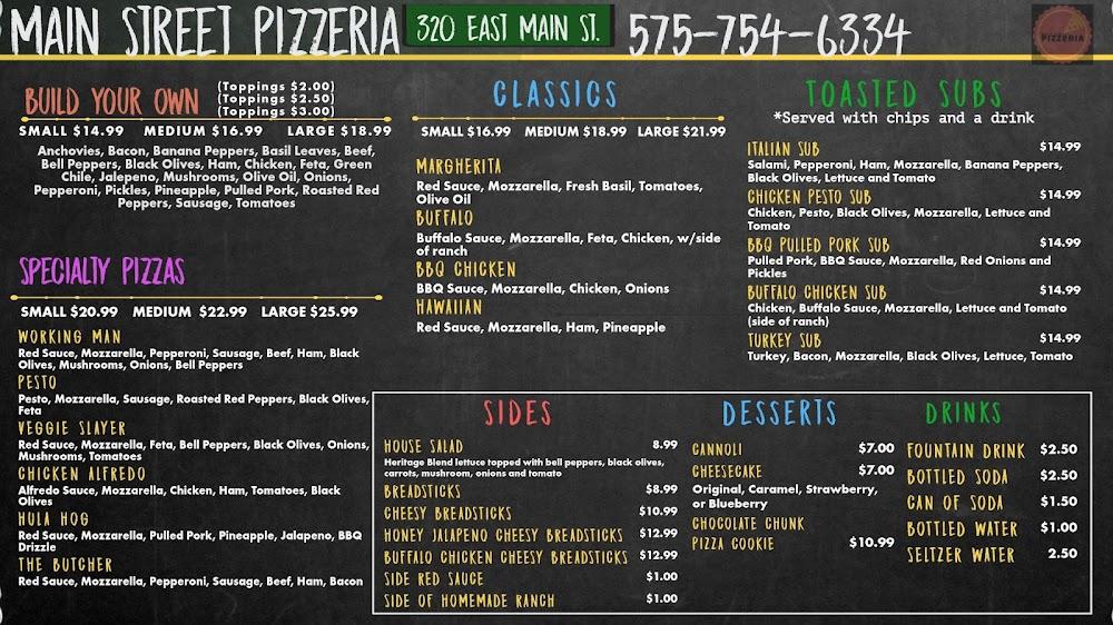 Main Street Pizzeria Menu image 1
